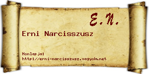 Erni Narcisszusz névjegykártya